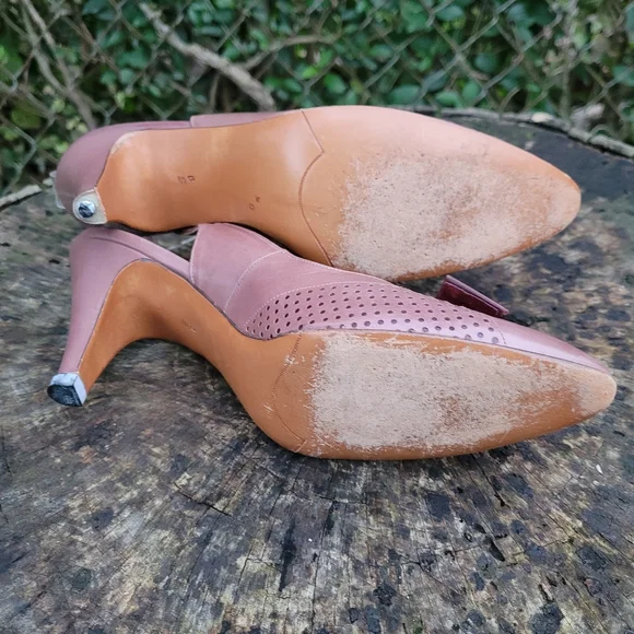 Women Vintage Leather Light Purple Slingback Sandals By Bally Size 6s - Picture 8 of 8